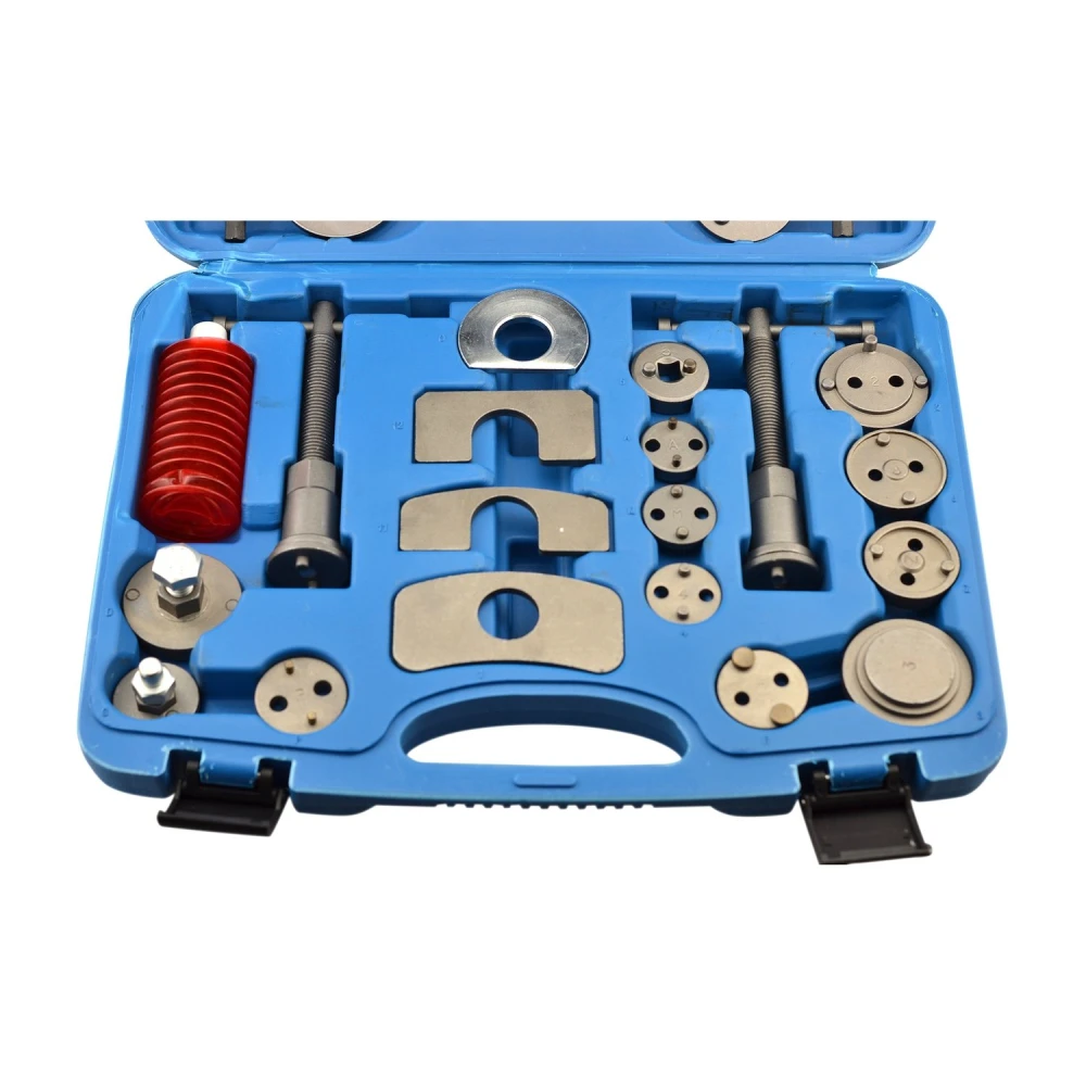 Accesorios del kit reposicionador pistones de freno 35 piezas en caja de almacenamiento