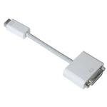 Adaptador Mini DVI a DVI en primer plano con fondo blanco