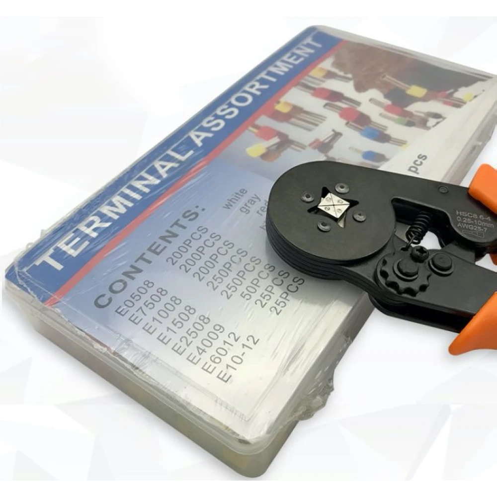Klešta za krimpanje s terminalima 0.25-10 mm² - set 1200 kom