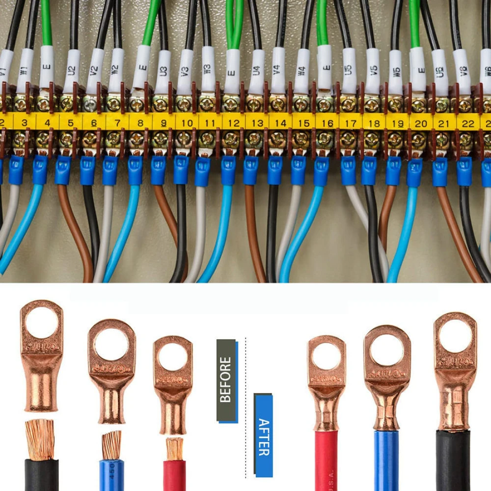 Kliješta za krimpanje 6-50mm² s protukliznim ručkama i podesivom rotacijom