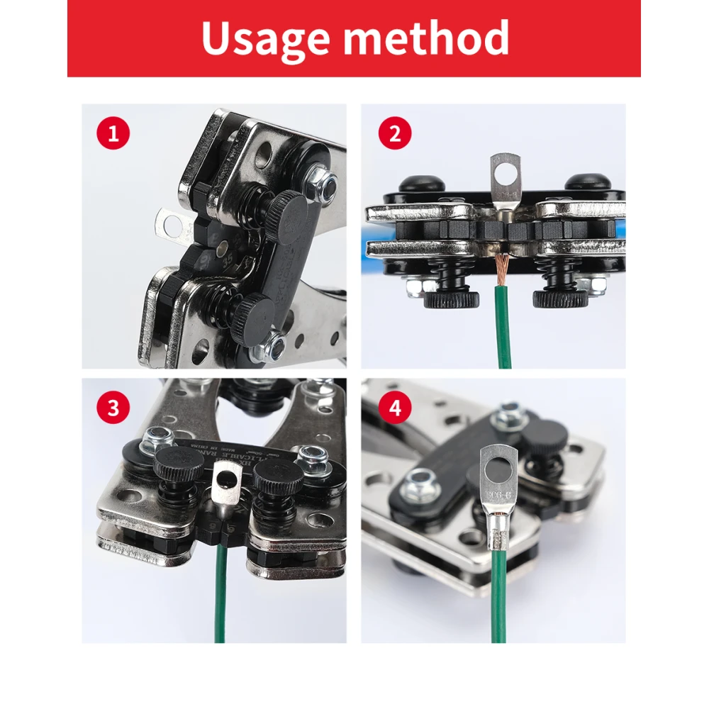 Kliješta za krimpanje 6-50mm² s protukliznim ručkama i podesivom rotacijom