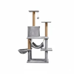 Grebalica za mačke 125 cm s ležaljkom, kućicom i sisal stupovima