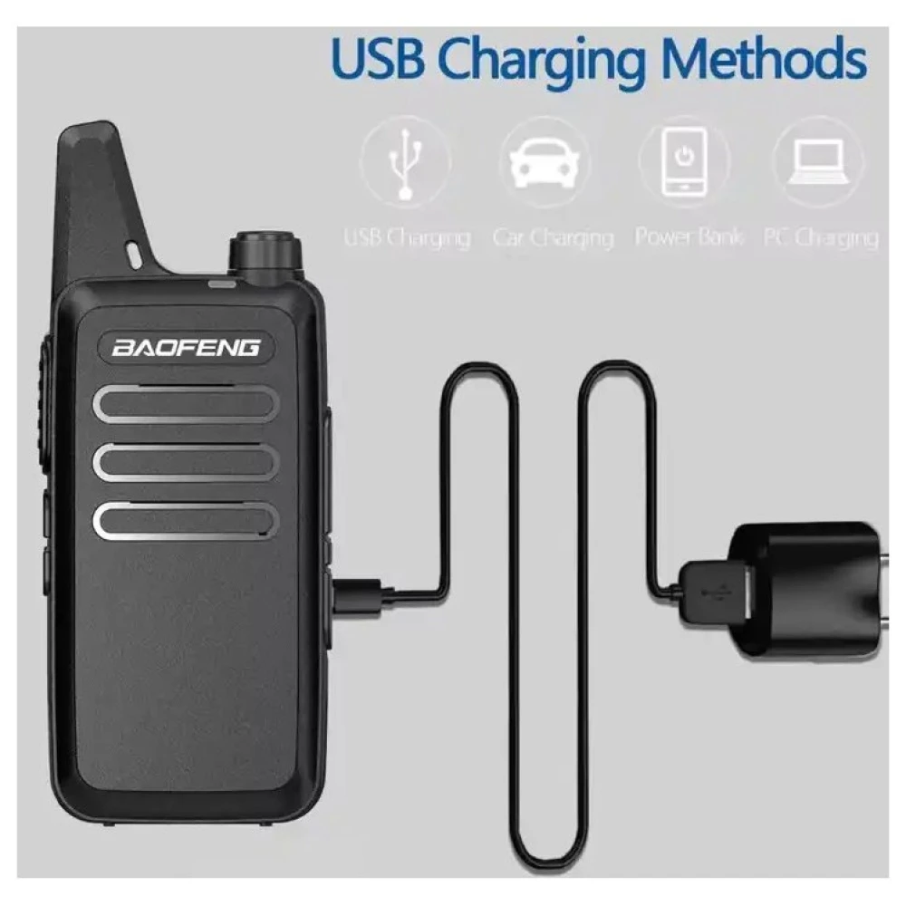 Pack de 2 unidades Baofeng Walkie Talkie T20 con carga USB y accesorios