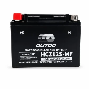 Motociklna baterija AGM 12V 11.2Ah OUTDO HCZ12S-MF - Kompatibilna Yuasa YTZ12S(-BS) / GTZ12S / ETZ12S
