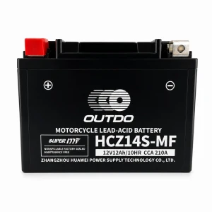 Motocikl Baterija AGM 12V 12Ah OUTDO HCZ14S-MF - Kompatibilna Yuasa YTZ14S(-BS) / GTZ14S / ETZ14S