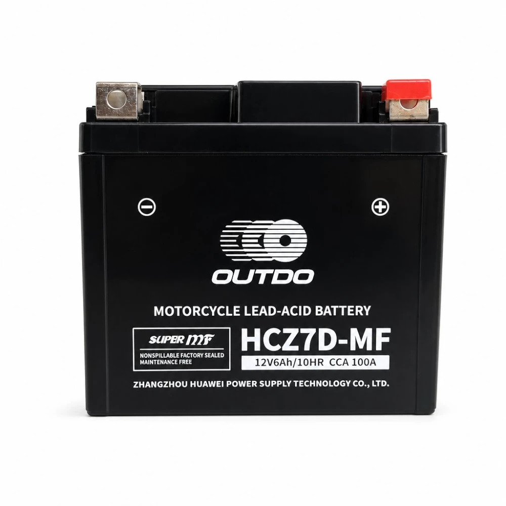 Motociklistička baterija AGM 12V 6Ah OUTDO HCZ7D-MF - Kompatibilna Yuasa YTZ7S-BS / GTZ7S / ETZ7S