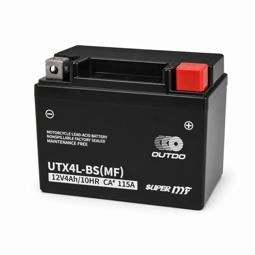 Motociklistička Baterija AGM 12V 4Ah OUTDO UTX4L-BS(MF) - Kompatibilna Yuasa YTX4L-BS / GTX4L-BS / ETX4L-BS