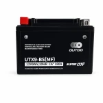 Motociklna Baterija AGM 12V 9Ah OUTDO UTX9-BS(MF) - Kompatibilna Yuasa YTX9-BS / GTX9-BS / ETX9-BS