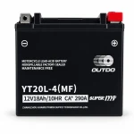 Motociklna Baterija AGM 12V 18Ah OUTDO YT20L-4(MF) - Kompatibilna Yuasa YTX20L-BS / GTX20L-BS / ETX20L-BS / Y50-N18L-A