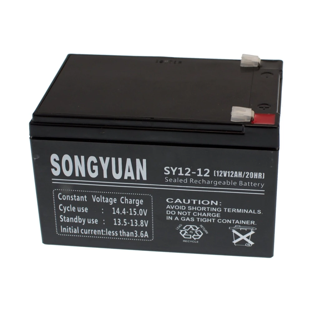 Batería plomo sellada recargable 12V 12Ah SY12-12 Songyuan vista lateral