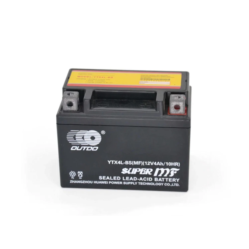 Batería YTX4L-BS 12V 4Ah Gel Outdo para motos detalle de terminales