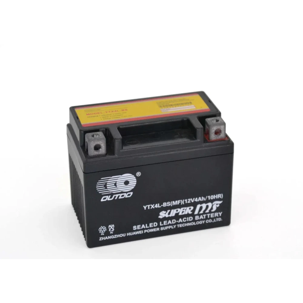 Batería YTX4L-BS 12V 4Ah Gel Outdo para motos vista superior