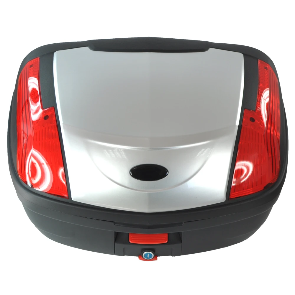 Univerzalni moto kofer 46 litara srebrni - za 2 kacige s bravom