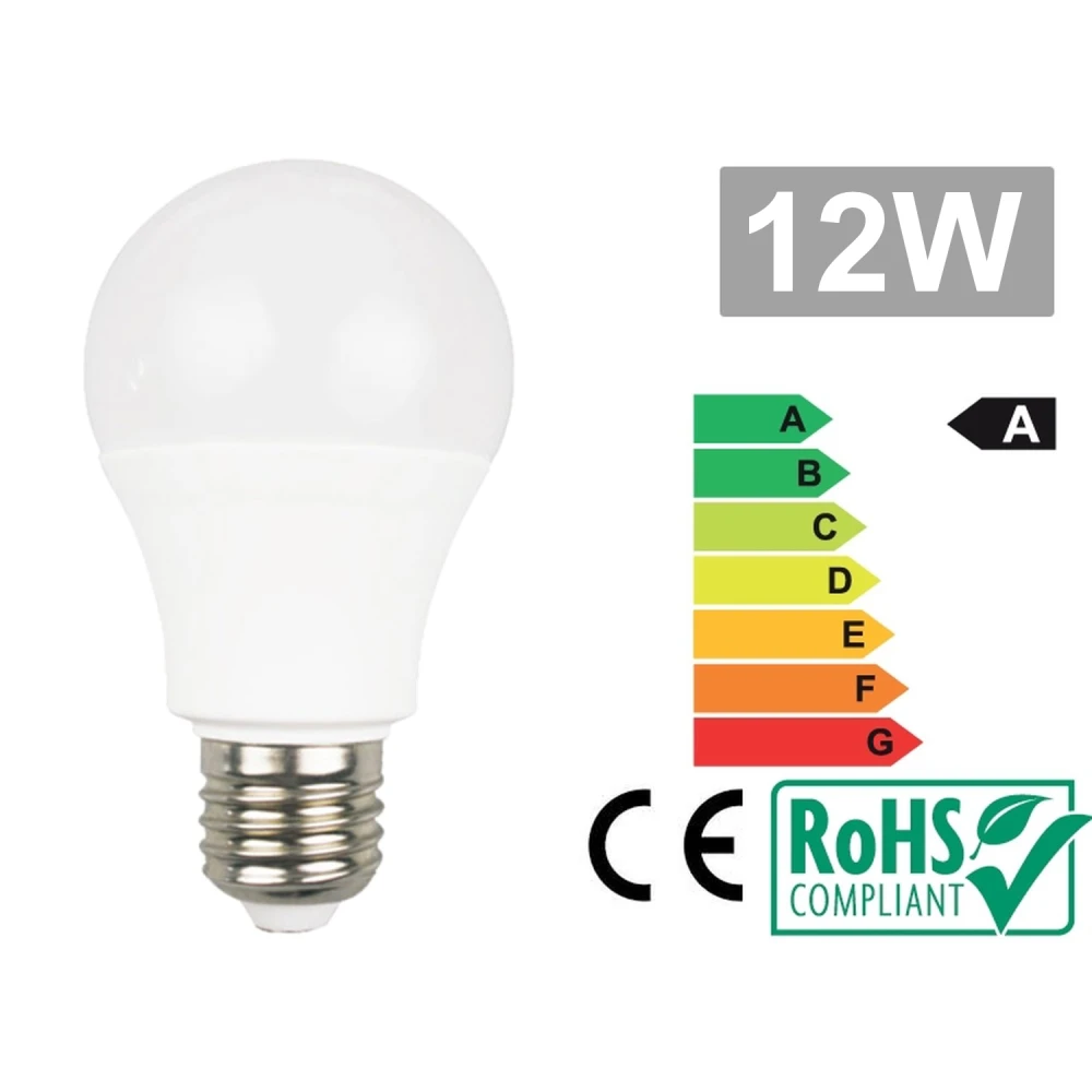 Vista lateral de Bombilla Led E27 12W 6500K YourLed