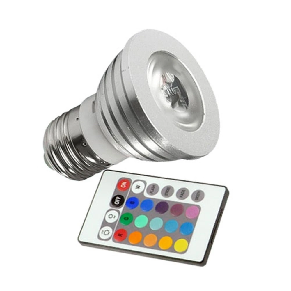RGB LED žarulja E27 3W s daljinskim upravljačem za svesvjetlo osvjetljenje