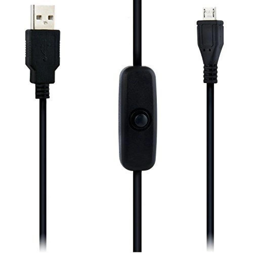 USB A na Micro USB kabel s prekidačem za Raspberry Pi 1m crni