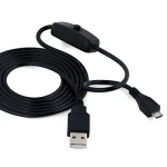 USB A na Micro USB kabel s prekidačem za Raspberry Pi 1m crni