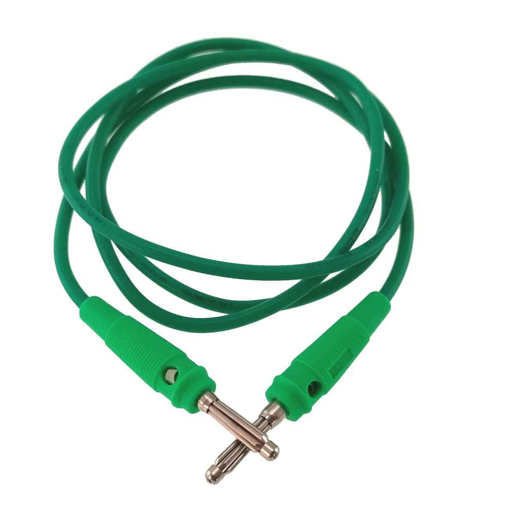 Fleksibilni banana ispitni kabel muški-muški 4mm 1m zeleni 14AWG