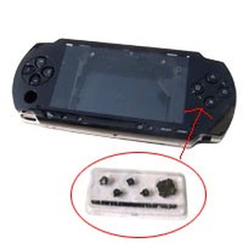 Kompletno crno kućište za PSP s tipkama za popravak i zamjenu