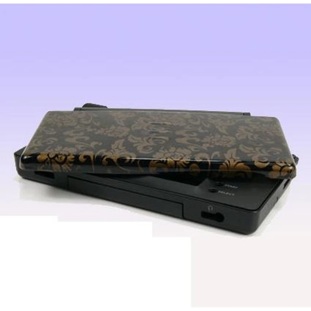 Kućište zamjena Nintendo DS Lite zlatni cvjetovi s crnom podlogom