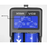 Indicador luminoso del cargador XTAR VC2 mostrando carga completa