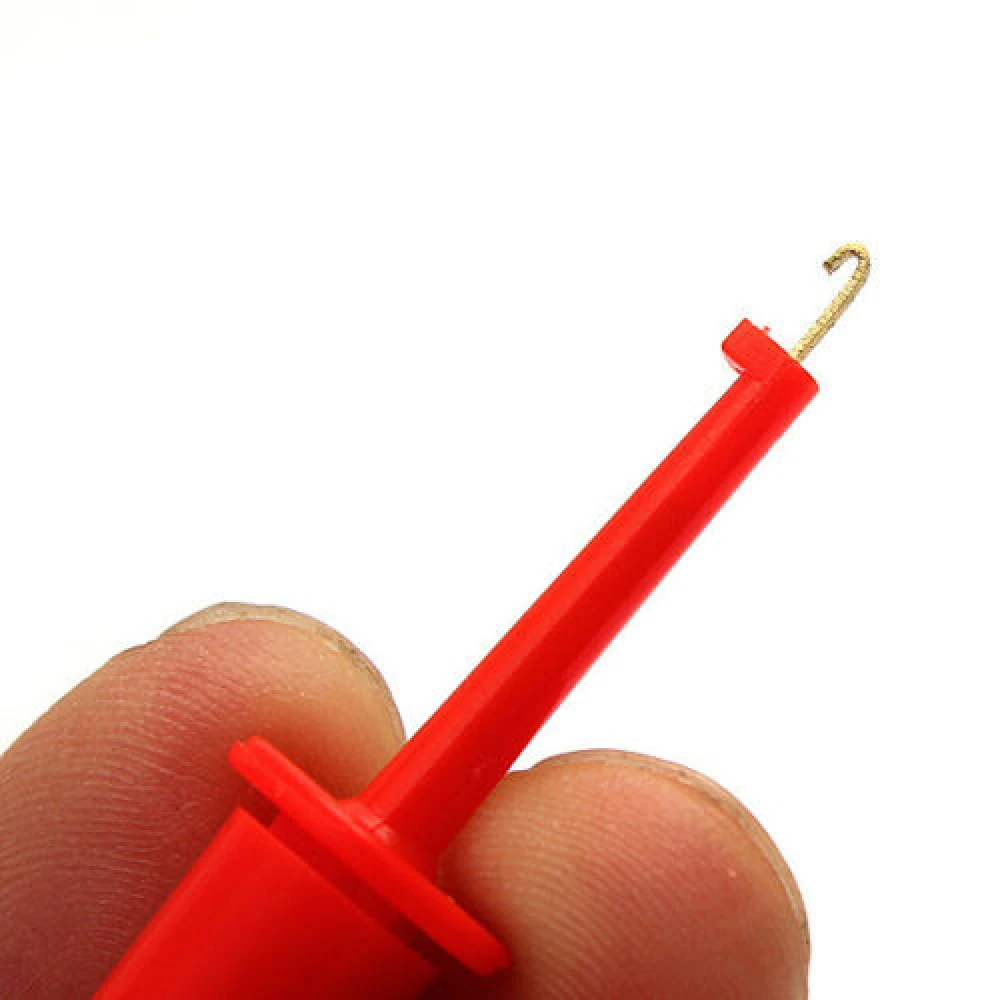 Clip de conexión rojo para cables de testeo electrónico