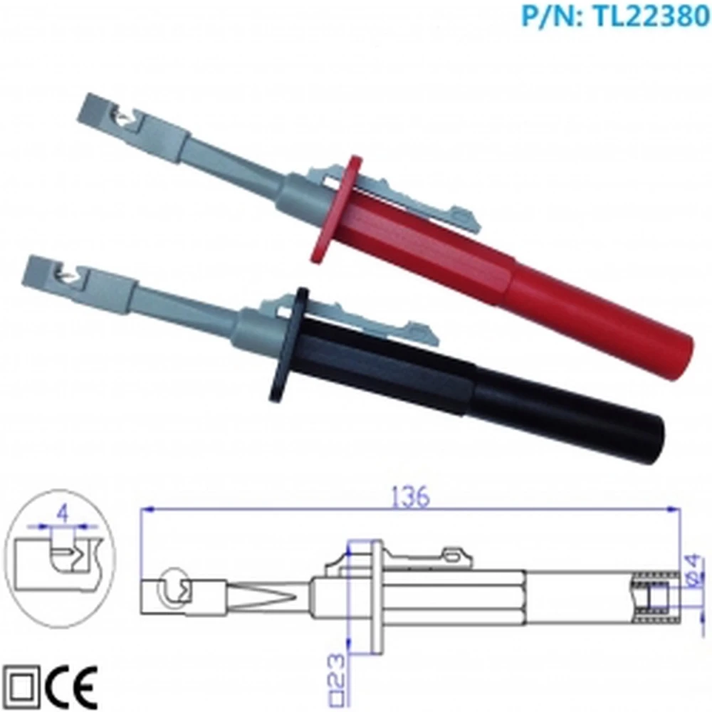 Izolirane krokodilke s kukom catIII i banana priključkom TL22380 Amass