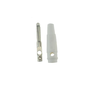 Bijeli banana konektor 4mm BP4526 za prilagođene kabele Satkit