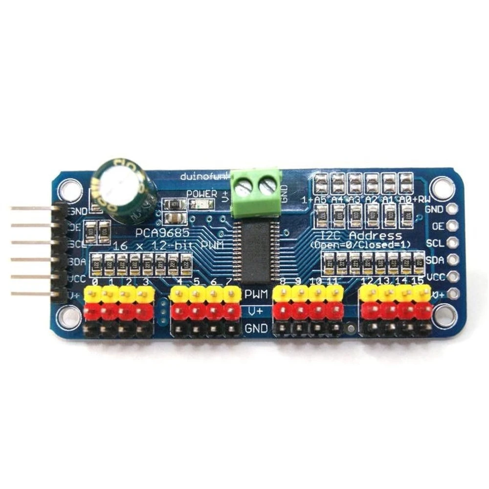 PCA9685 16-kanalni servo kontroler 12-bit PWM I2C kompatibilan s Arduino