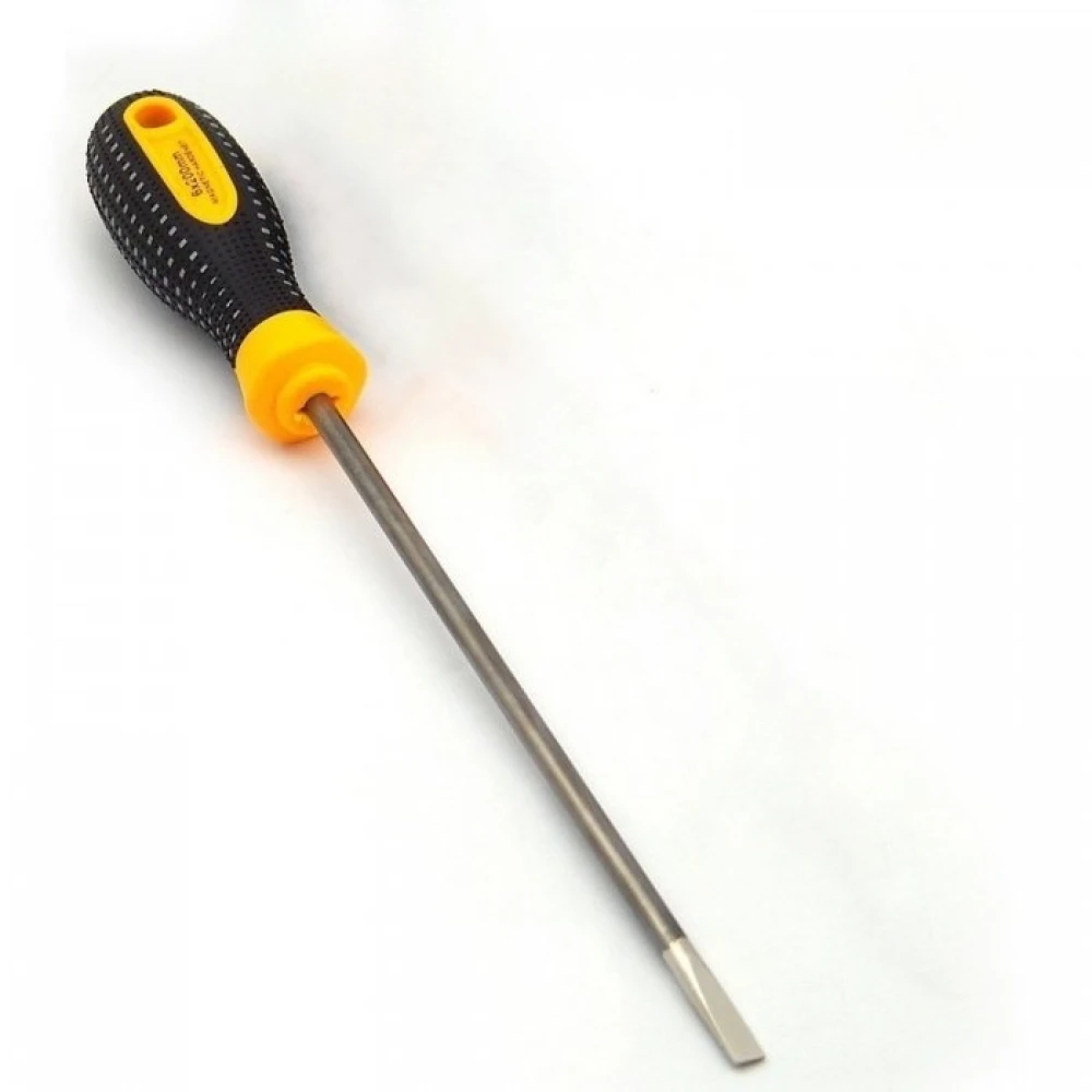 Herramienta destornillador plano 6mmx200mm con mango ergonómico y cabezal magnético SHEK