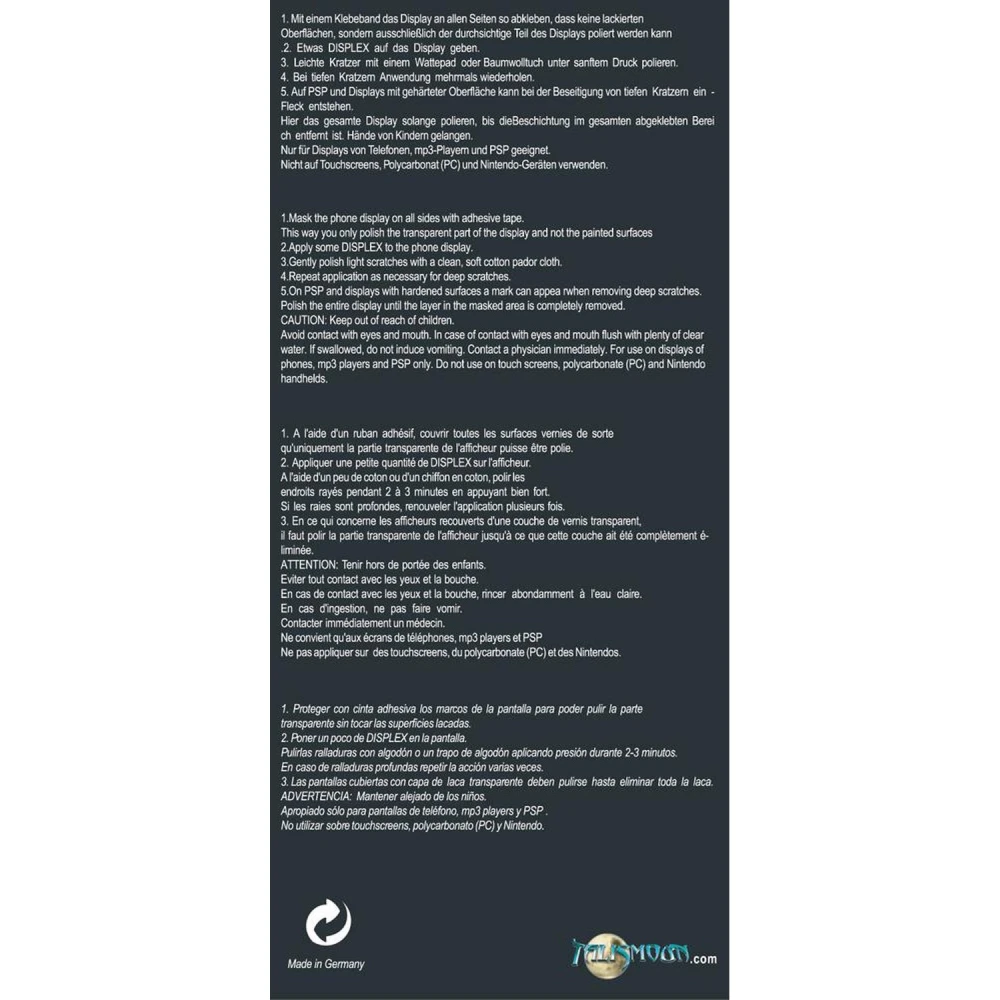 Paño aplicando Displex para reparar arañazos en pantalla