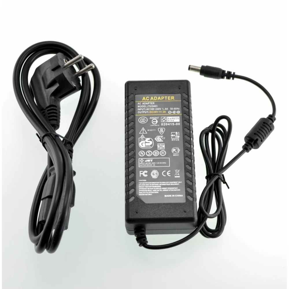 Napajanje 24V 3A s konektorom 5,5mm za LED trake i LCD monitore
