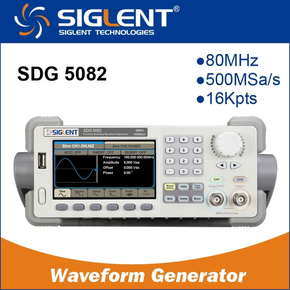 Siglent SDG5082 80MHz arbitrarni funkcijski generator s dvostrukim izlazom