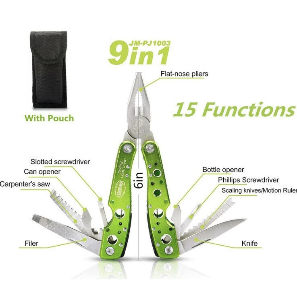 Herramienta multifunción plegable Jakemy para reparaciones rápidas y camping