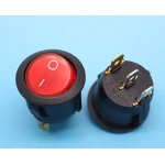 Vista frontal del Interruptor Basculante Redondo LY601 para electrónica