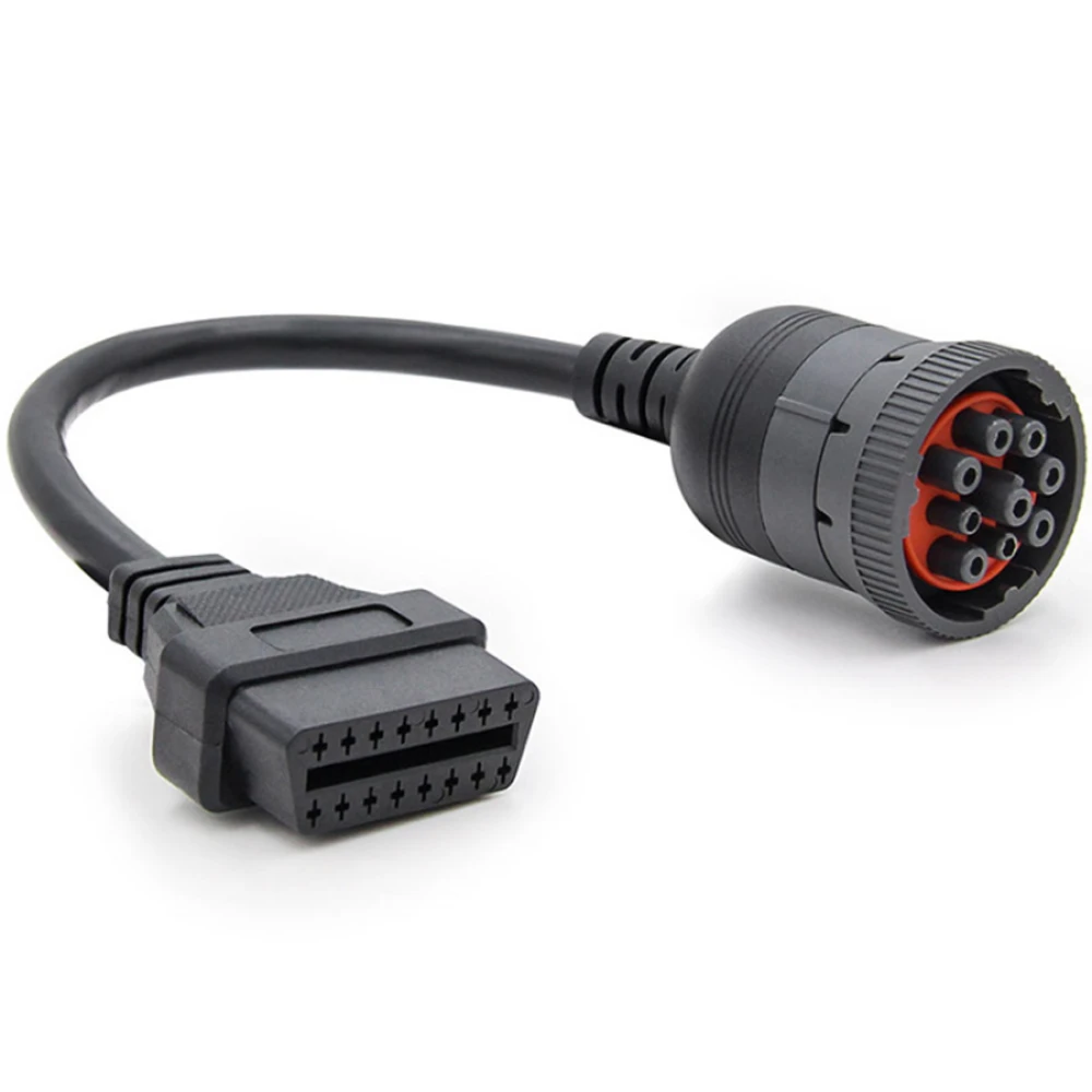 Vista del conector J1939 de 9 pines del cable adaptador Satkit