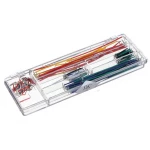 Cables jumpers variados para protoboard organizados en caja plástica