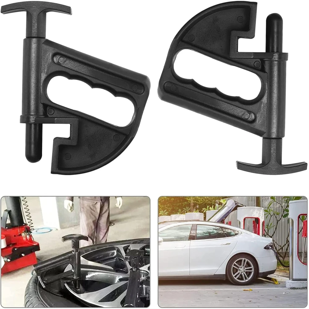 Herramienta para montaje de neumáticos con abrazadera de talón en uso