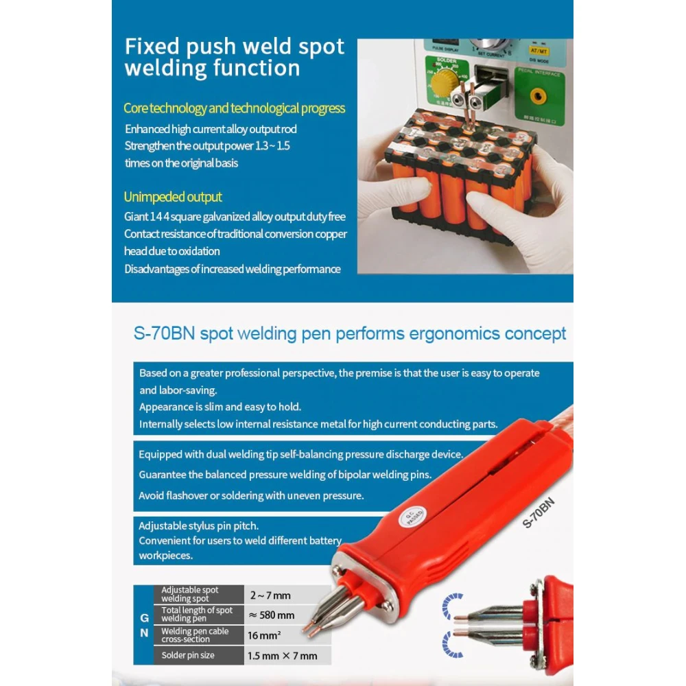 Sunkko 709AD+ točkasti zavarivač 220V sa lemilicom za 18650 baterije