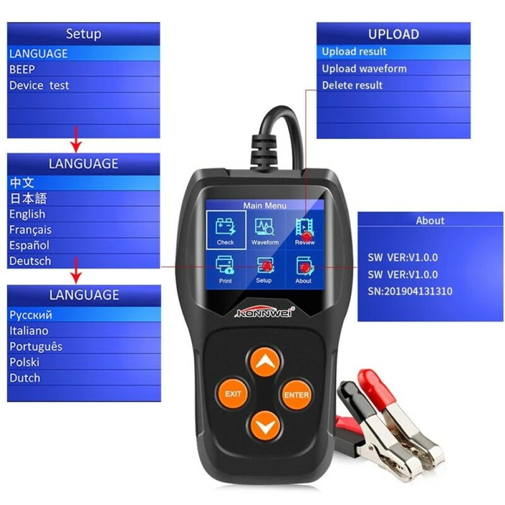 Konnwei KW600 12V tester akumulatora za auto i moto