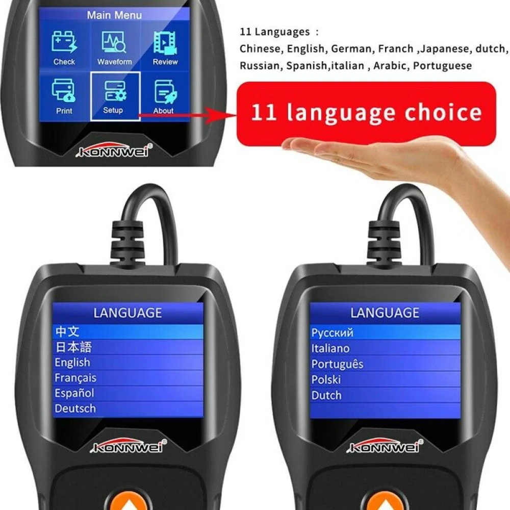 Konnwei KW600 12V tester akumulatora za auto i moto