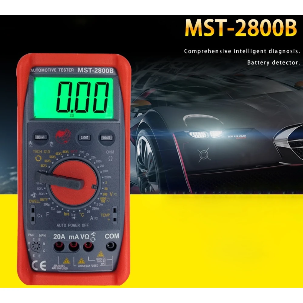 MST-2800B digitalni multimetar s velikim LCD zaslonom za autoelektriku