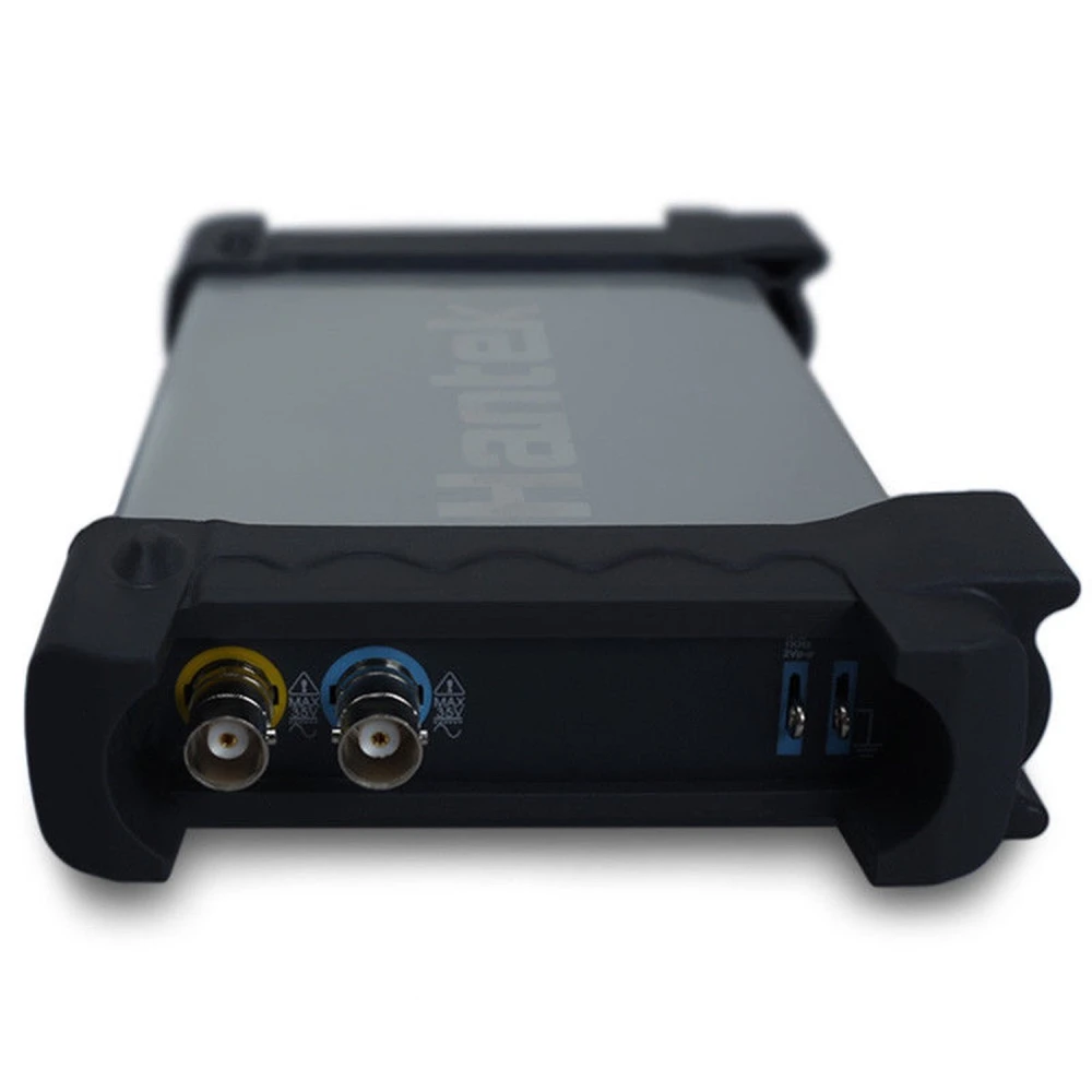 Detalle de sondas de clip del osciloscopio Hantek 6022BE