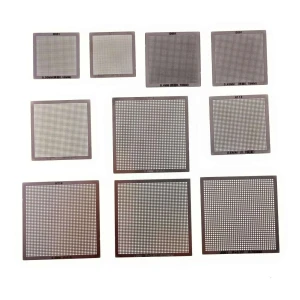Pakiranje 10 univerzalnih BGA šablona za reballing 0,3 do 0,76 mm