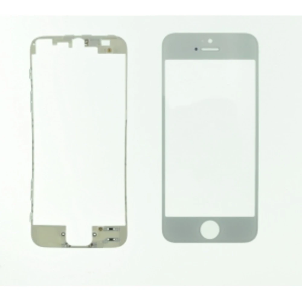 Stakleni zaslon iPhone 5 bijeli s ljepljivim okvirom za popravak