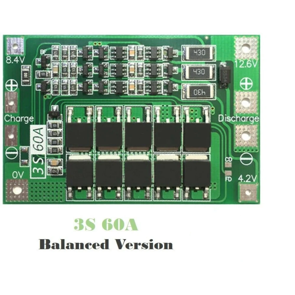 Balansirana PCB zaštitna ploča 3S 60A za litijsku bateriju
