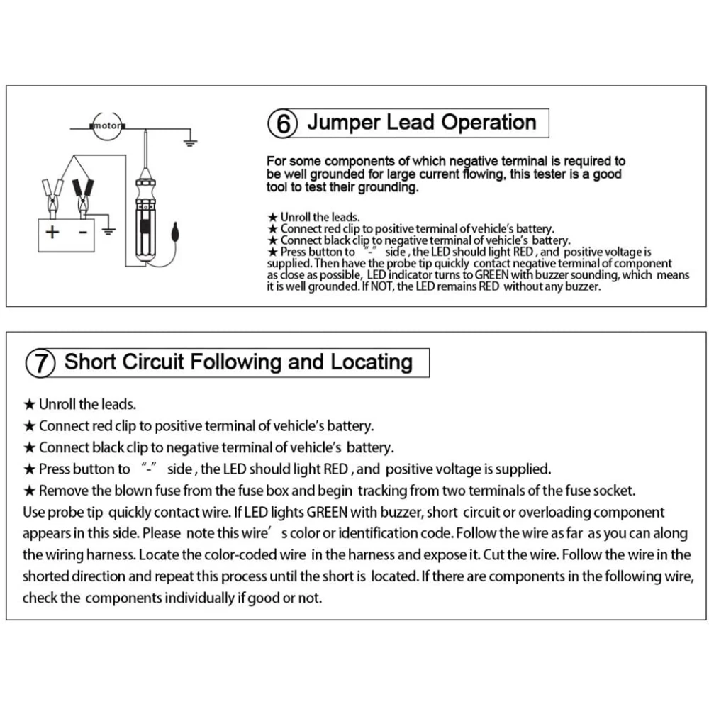 DY18 ispitivač automobilskog strujnog kruga 12V i 24V za električnu dijagnostiku