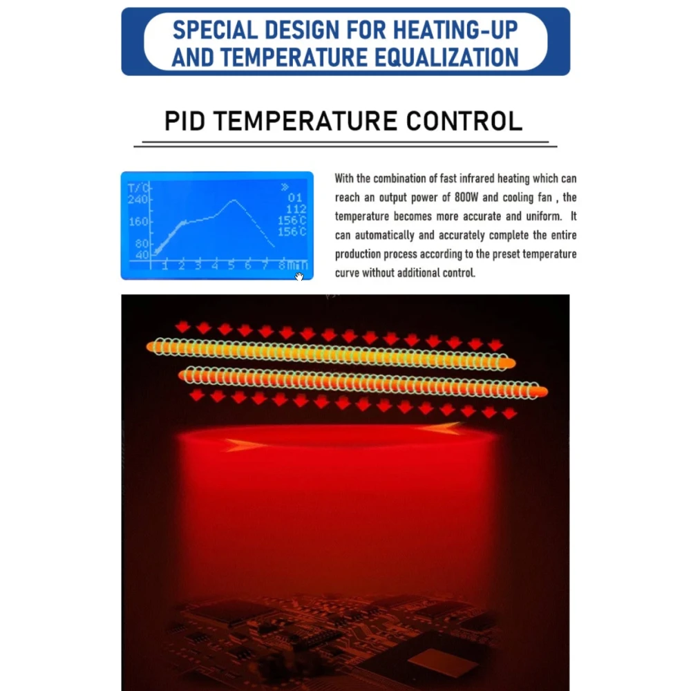 Puhui T-962 V2.0 infracrvena peć za reflow lemljenje PCB-a i SMD BGA komponenti