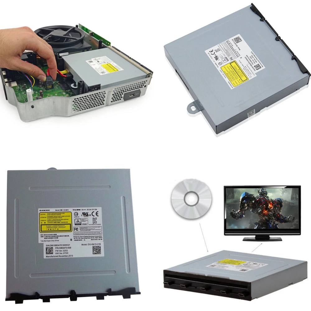 Unidad reemplazo Blu-Ray Xbox One DG-6M1S B150 Laser Lite-On con componentes internos visibles