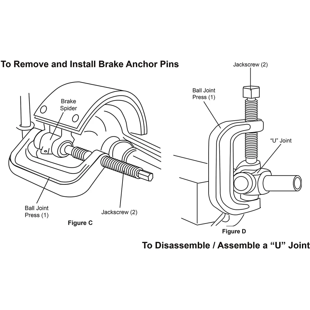 Set 10-dijelni izvlakač i uvlakač kugli i silentblokova 4x4 za terence